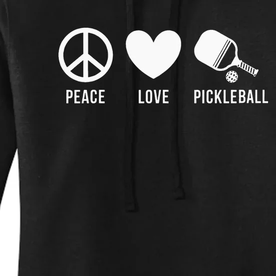 Peace Love Pickleball Funny Pickleball Player Women's Pullover Hoodie