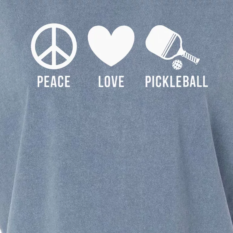 Peace Love Pickleball funny Pickleball Coach and Player Garment-Dyed Women's Muscle Tee