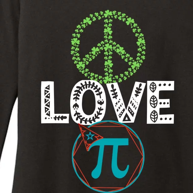 Peace Love Pi Day Outfit Shamrock Lucky And Gift Womens CVC Long Sleeve Shirt