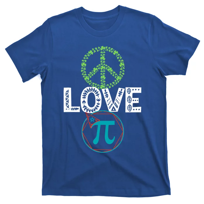 Peace Love Pi Day Outfit Shamrock Lucky And Gift T-Shirt