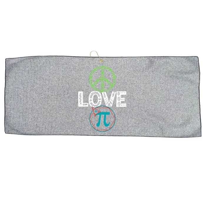 Peace Love Pi Day Outfit Shamrock Lucky And Gift Large Microfiber Waffle Golf Towel