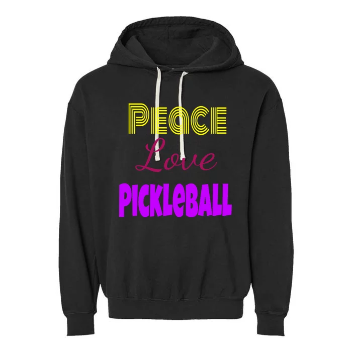 Peace Love Pickleball Garment-Dyed Fleece Hoodie