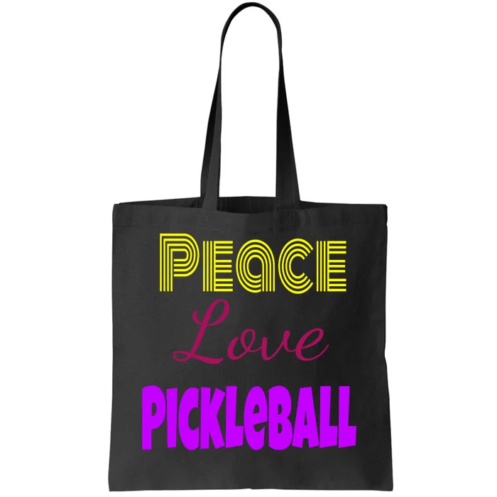 Peace Love Pickleball Tote Bag