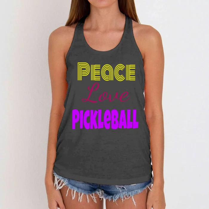 Peace Love Pickleball Women's Knotted Racerback Tank