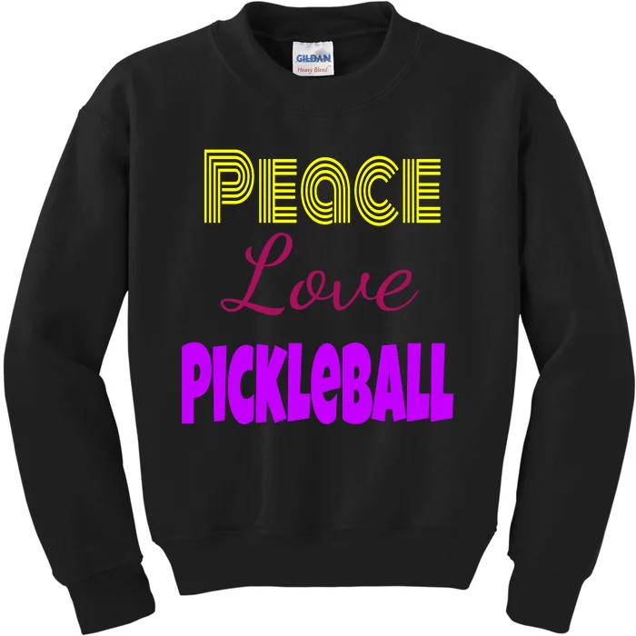 Peace Love Pickleball Kids Sweatshirt