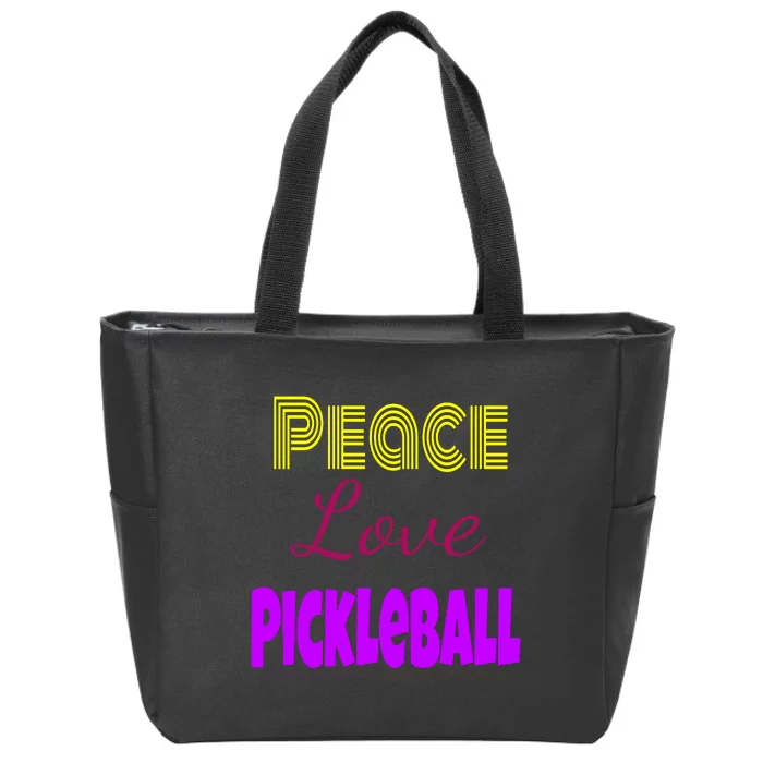 Peace Love Pickleball Zip Tote Bag