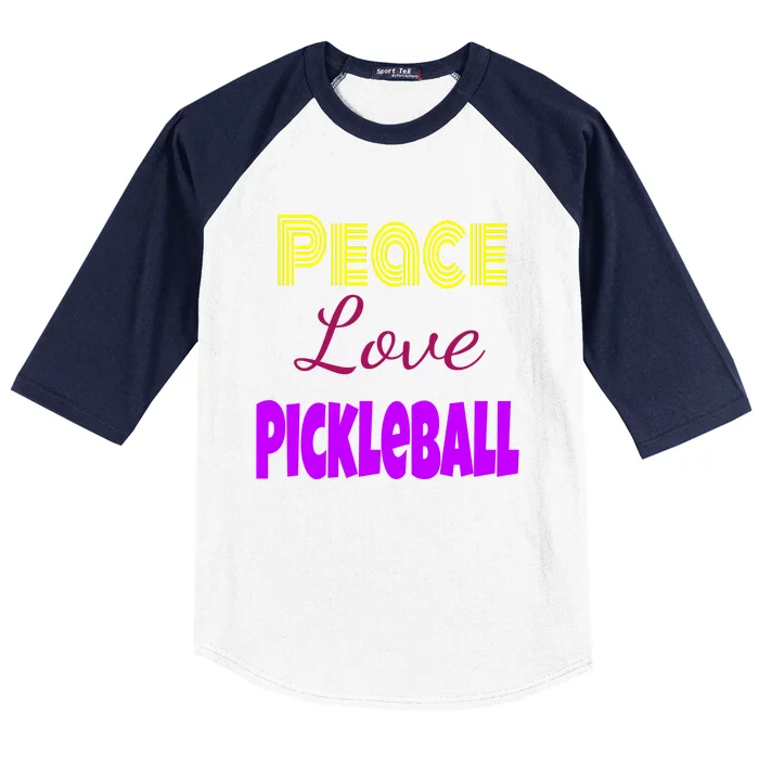 Peace Love Pickleball Baseball Sleeve Shirt