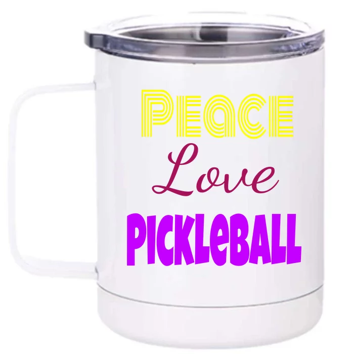 Peace Love Pickleball Front & Back 12oz Stainless Steel Tumbler Cup