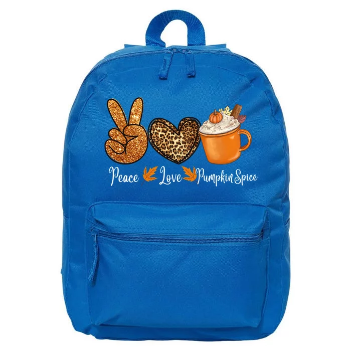 Peace Love Pumpkin Spice Funny Thanksgiving Turkey Family Meaningful Gift 16 in Basic Backpack