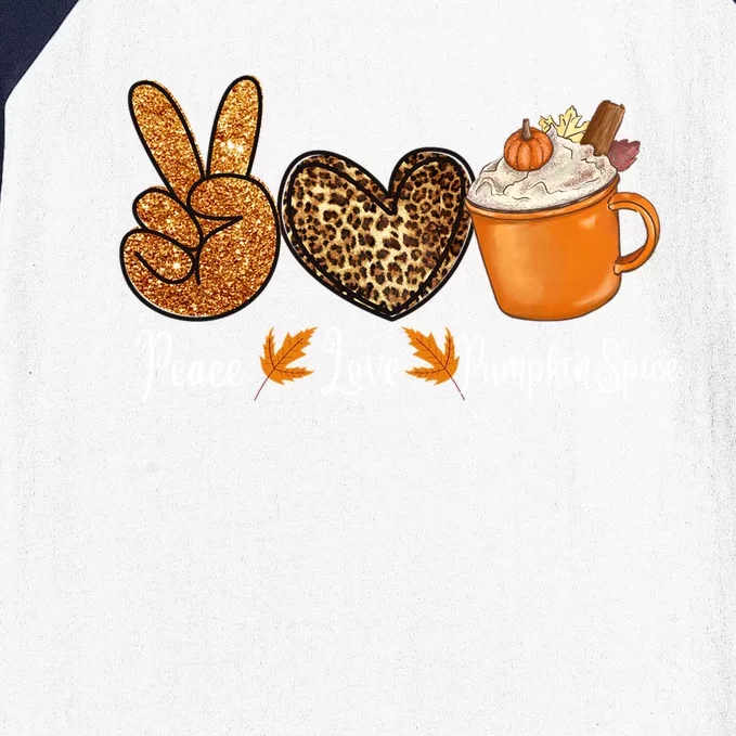 Peace Love Pumpkin Spice Funny Thanksgiving Turkey Family Meaningful Gift Baseball Sleeve Shirt