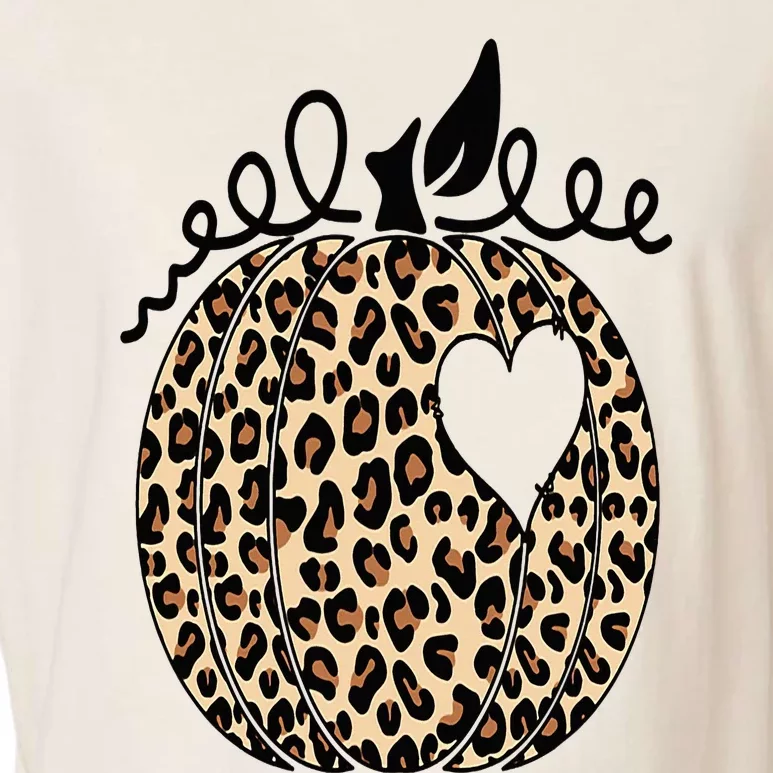 Pumpkin Leopard Print  Cute Thanksgiving Halloween Fall Garment-Dyed Women's Muscle Tee