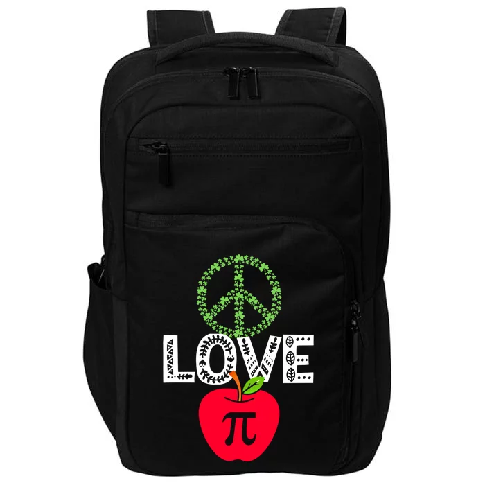 Peace Love Pi Day Outfit Shamrock Lucky Teachers And Students Funny Gift Impact Tech Backpack