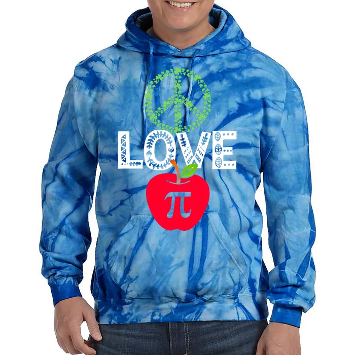 Peace Love Pi Day Outfit Shamrock Lucky Teachers And Students Funny Gift Tie Dye Hoodie