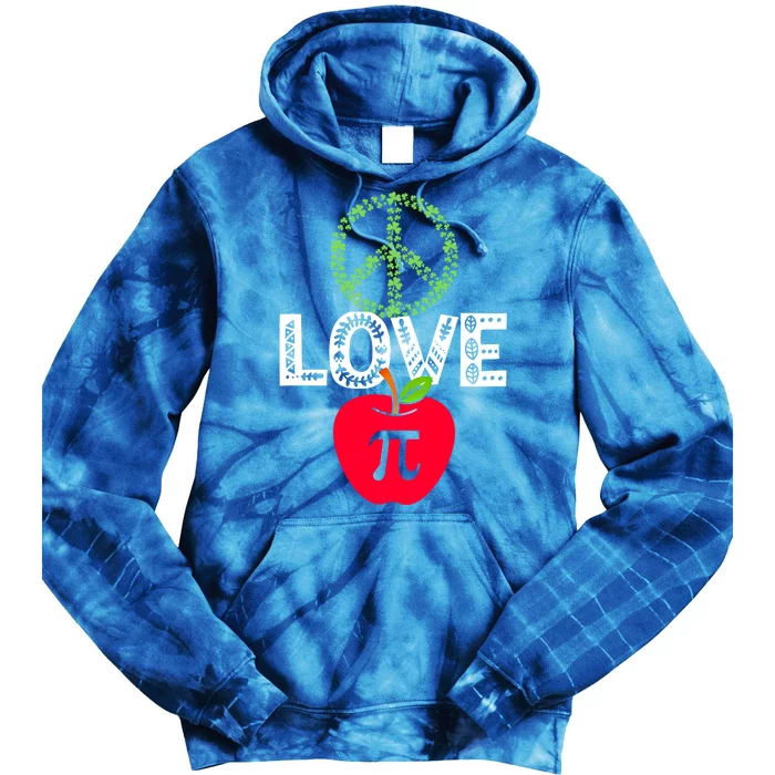 Peace Love Pi Day Outfit Shamrock Lucky Teachers And Students Funny Gift Tie Dye Hoodie