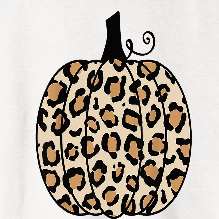 Pumpkin Leopard Print Women's Crop Top Tee