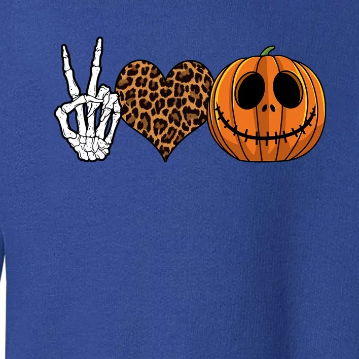 Peace Love Pumpkin Halloween Funny Peace Love Halloween Meaningful Gift Toddler Sweatshirt