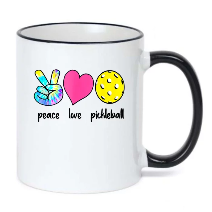 Peace Love Pickleball Retired Ladies Funny Pickleball Gift Black Color Changing Mug