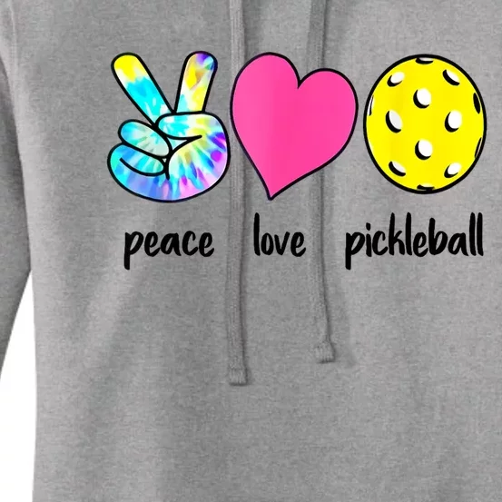 Peace Love Pickleball Retired Ladies Funny Pickleball Gift Women's Pullover Hoodie