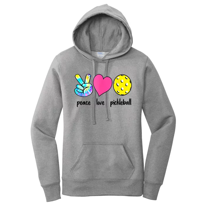 Peace Love Pickleball Retired Ladies Funny Pickleball Gift Women's Pullover Hoodie