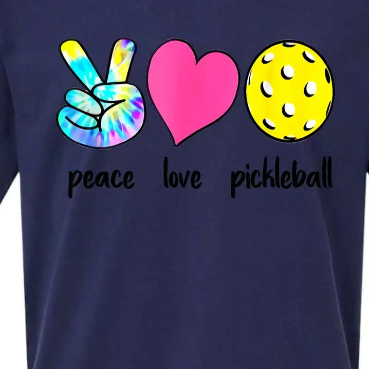 Peace Love Pickleball Retired Ladies Funny Pickleball Gift Sueded Cloud Jersey T-Shirt