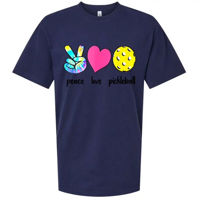 Peace Love Pickleball Retired Ladies Funny Pickleball Gift Sueded Cloud Jersey T-Shirt