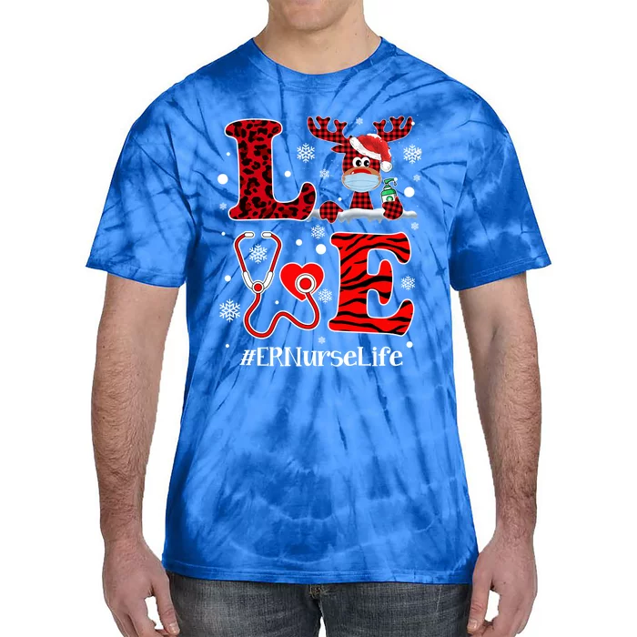 Ph Love Plaid Leopard Christmas Er Nurse Reindeer Great Gift Tie-Dye T-Shirt