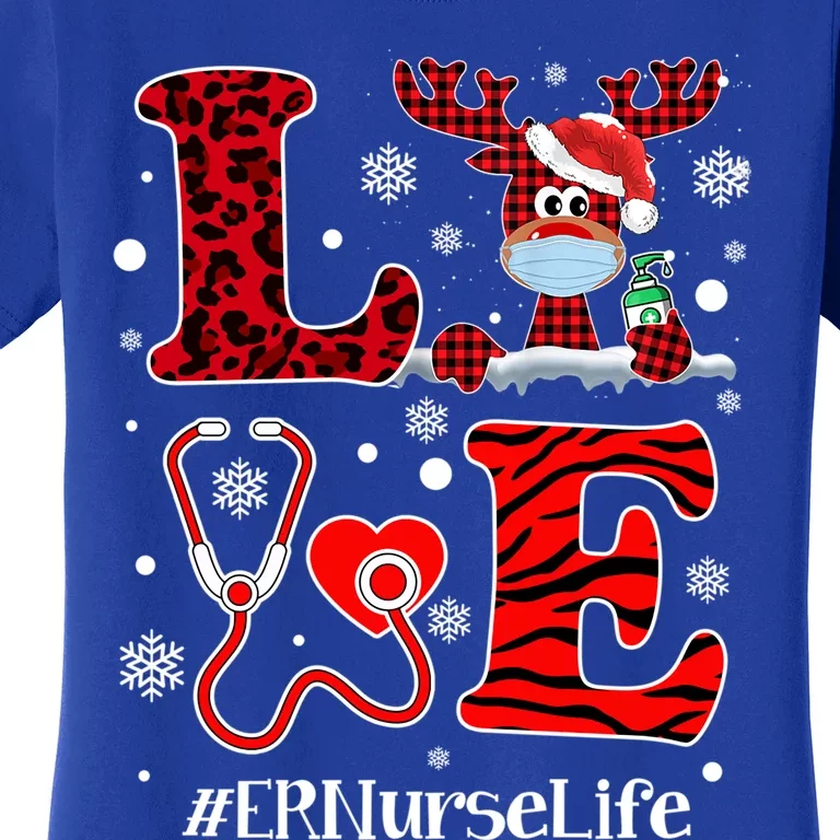 Ph Love Plaid Leopard Christmas Er Nurse Reindeer Great Gift Women's T-Shirt