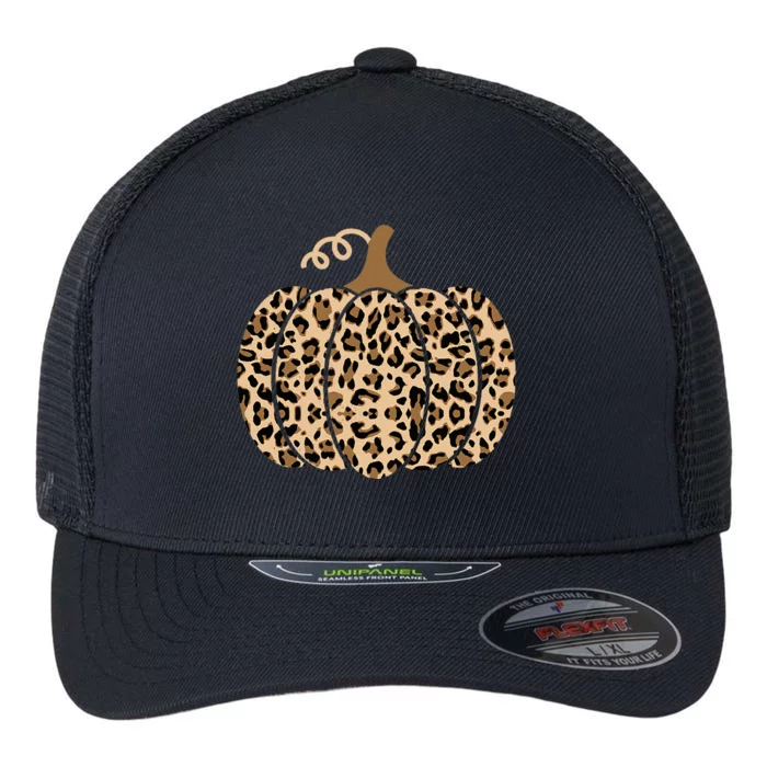 Pumpkin Leopard Print For Women N Fall Flexfit Unipanel Trucker Cap