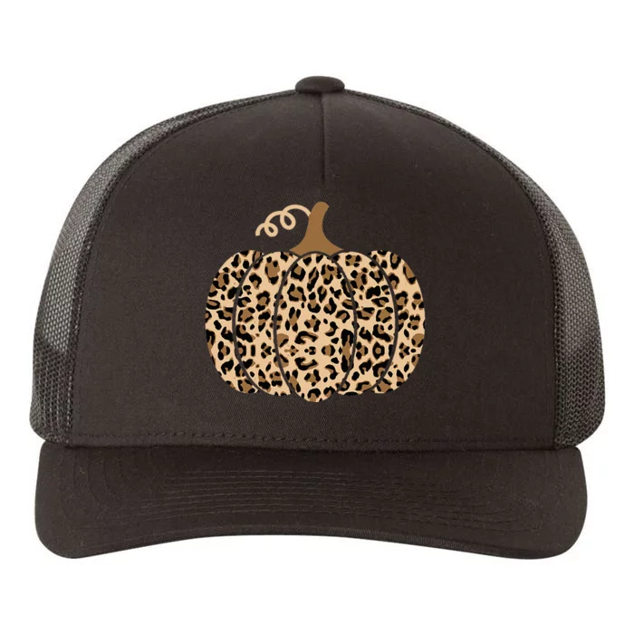 Pumpkin Leopard Print For Women N Fall Yupoong Adult 5-Panel Trucker Hat