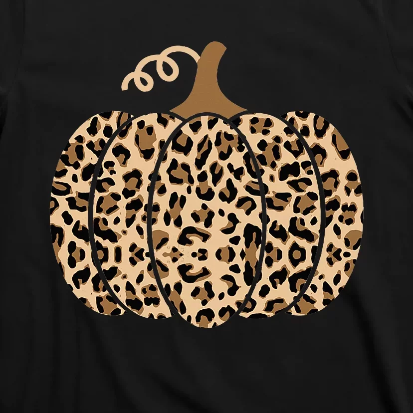 Pumpkin Leopard Print For Women N Fall T-Shirt