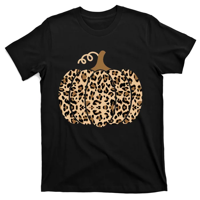 Pumpkin Leopard Print For Women N Fall T-Shirt