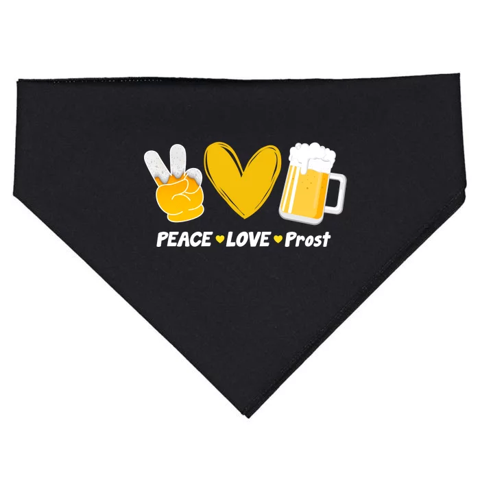 Peace Love Prost Beer Oktoberfest USA-Made Doggie Bandana