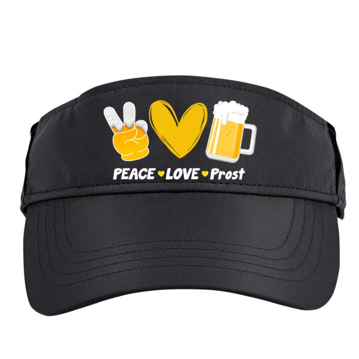 Peace Love Prost Beer Oktoberfest Adult Drive Performance Visor