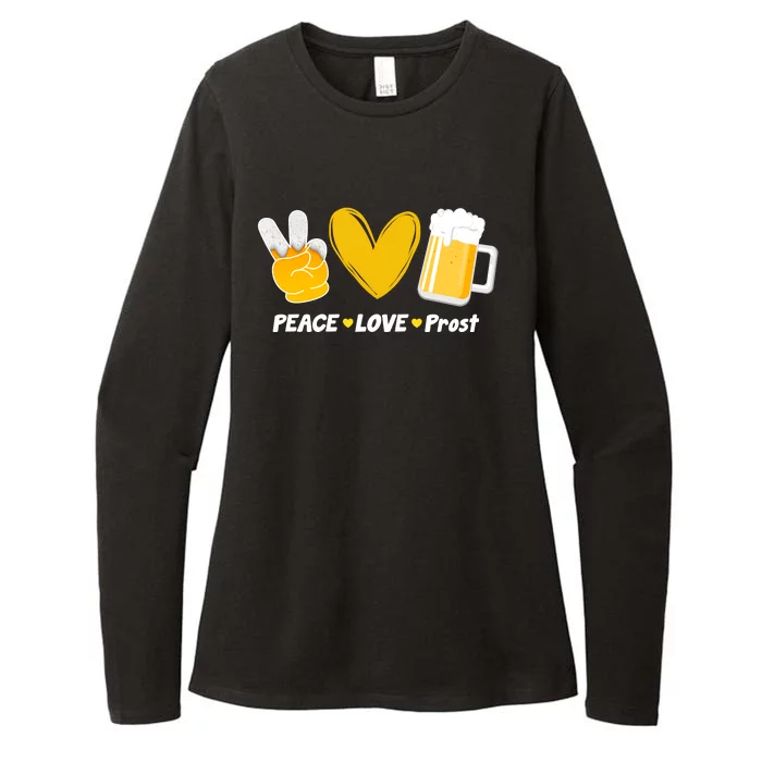 Peace Love Prost Beer Oktoberfest Womens CVC Long Sleeve Shirt