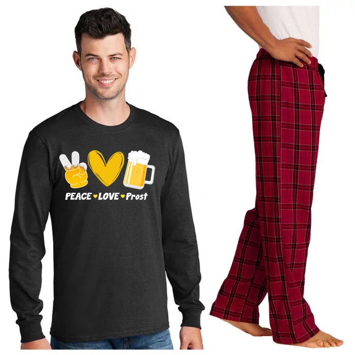 Peace Love Prost Beer Oktoberfest Long Sleeve Pajama Set