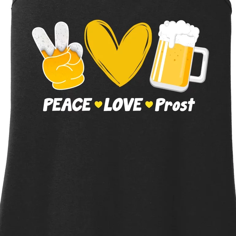 Peace Love Prost Beer Oktoberfest Ladies Essential Tank