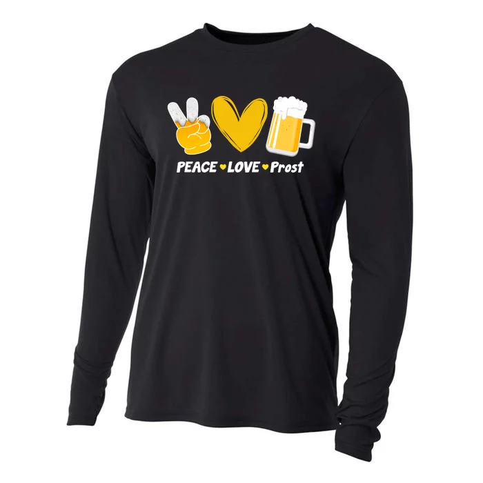 Peace Love Prost Beer Oktoberfest Cooling Performance Long Sleeve Crew