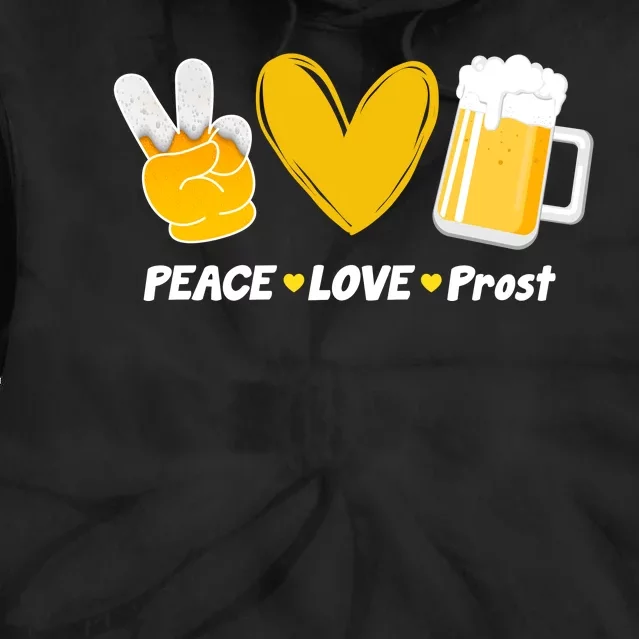 Peace Love Prost Beer Oktoberfest Tie Dye Hoodie