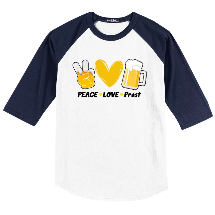 Peace Love Prost Beer Oktoberfest Baseball Sleeve Shirt