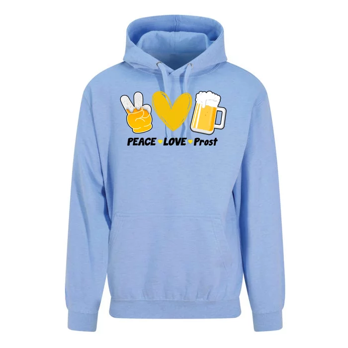 Peace Love Prost Beer Oktoberfest Unisex Surf Hoodie