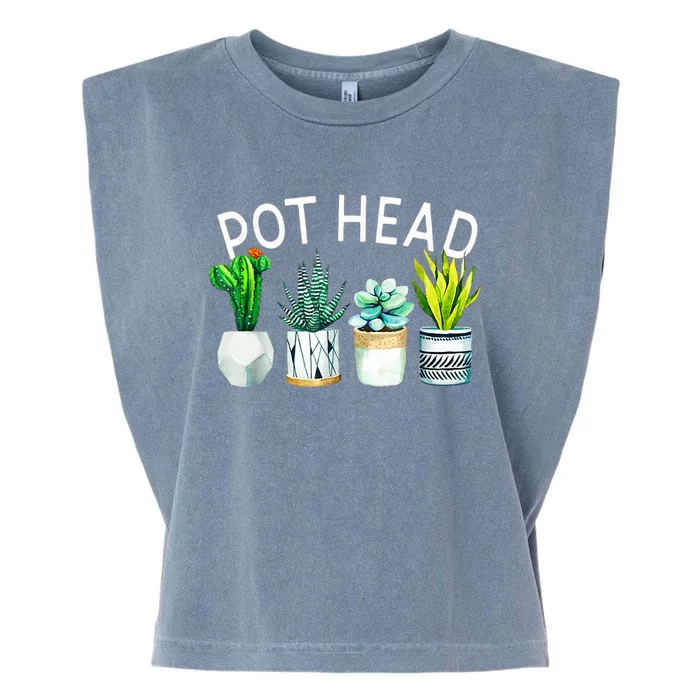 Pothead Love Plant Gardener Pothead Succulent Garment-Dyed Women's Muscle Tee