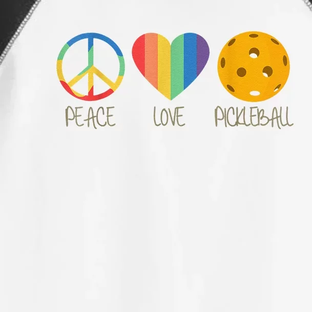 Peace Love Pickleball Funny Pickleball Paddle Player Toddler Fine Jersey T-Shirt