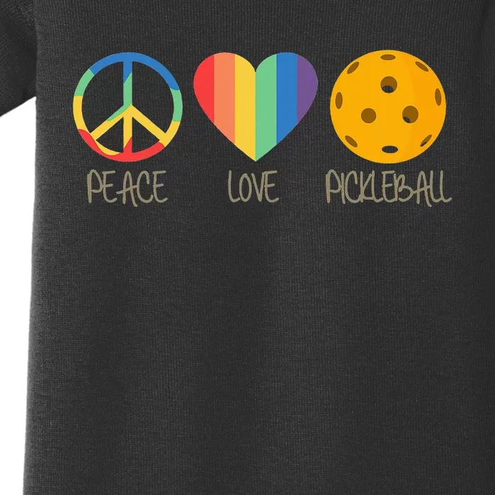 Peace Love Pickleball Baby Bodysuit