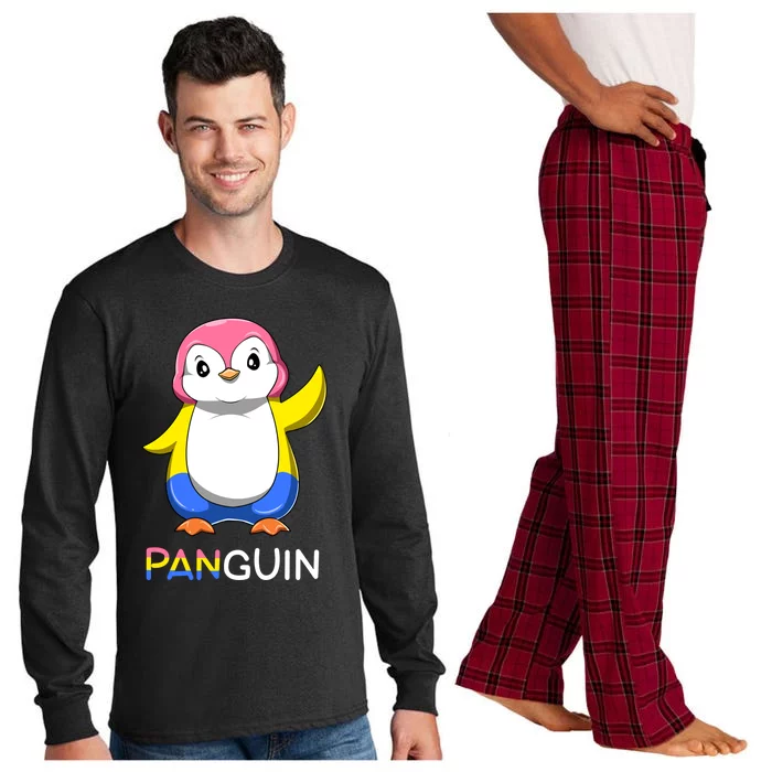 Pansexual Lgbtq Penguin A Colorful Pansexual Animal Gift Long Sleeve Pajama Set