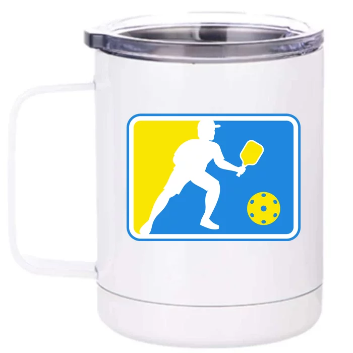 Pickleball Logo Front & Back 12oz Stainless Steel Tumbler Cup