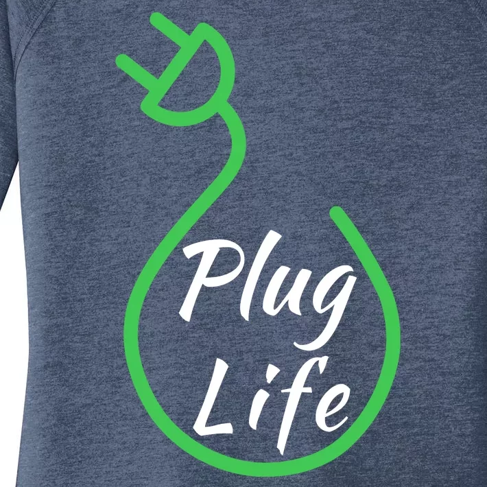 Plug Life, Proud S EV Owner, Drive EVs Funny Electric Car Women's Perfect Tri Tunic Long Sleeve Shirt