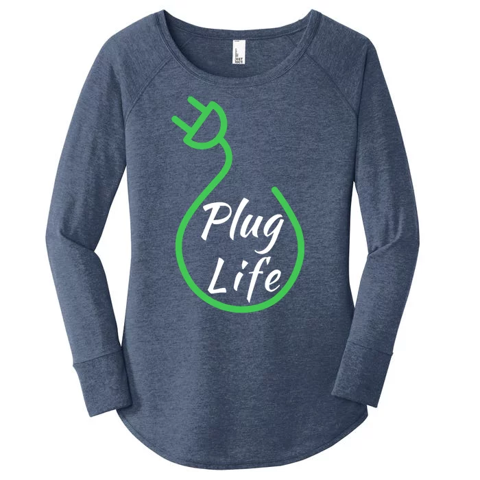 Plug Life, Proud S EV Owner, Drive EVs Funny Electric Car Women's Perfect Tri Tunic Long Sleeve Shirt