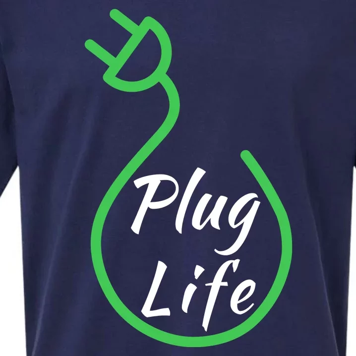 Plug Life, Proud S EV Owner, Drive EVs Funny Electric Car Sueded Cloud Jersey T-Shirt