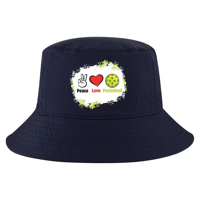 Peace Love Pickleball Funny Pickleball Gift Cool Comfort Performance Bucket Hat