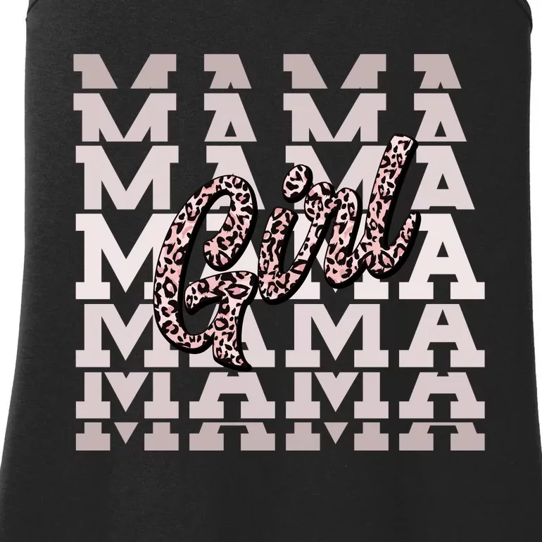 Pink Leopard Print Girl Mama Ladies Essential Tank